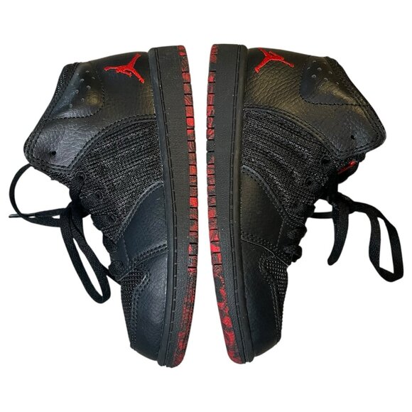 Nike Air Jordan 1 Flight 4 Kids 11C Black Red Basketball Shoes 828243-066 - Picture 10 of 14